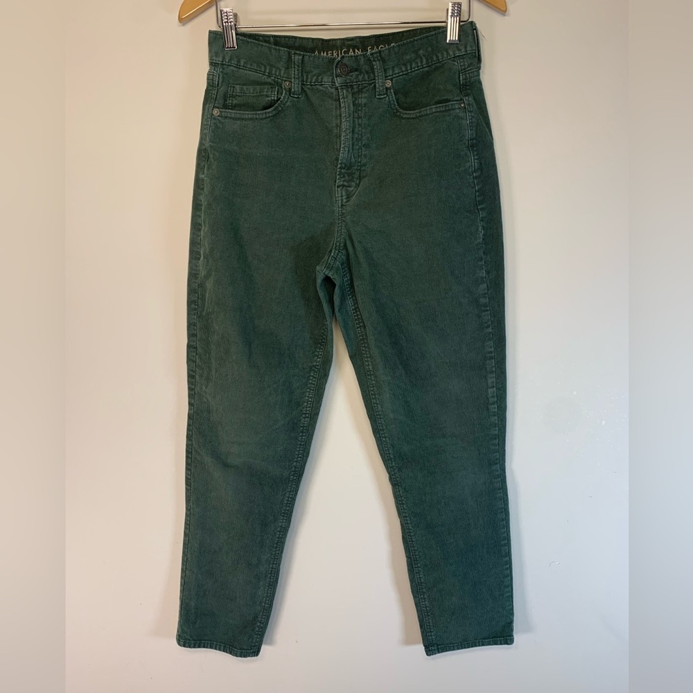 American Eagle Super Stretch Corduroy Pants Dark Green - Size 4‎ Regular